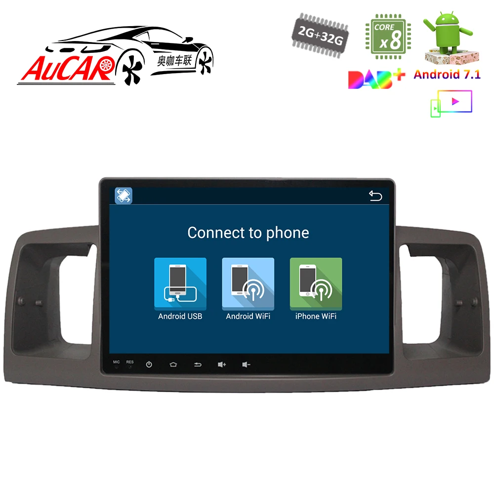 9 "система GPS навигации Android 8 1 для Toyota Corolla EX 2007 2012 автомобильный DVD плеер AUX радио