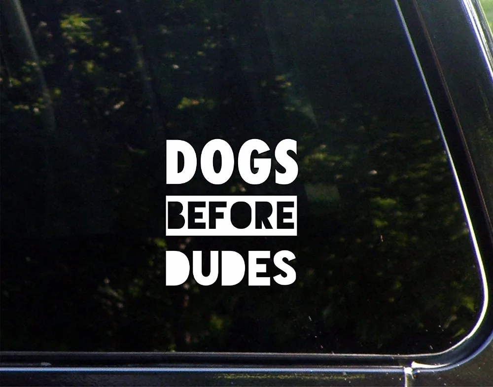 

Dogs before Dudes -10x10cm - Vinyl Die Cut Decal/ Bumper Sticker for Windows
