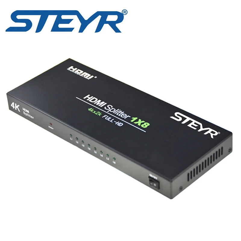 С Full Ultra HD 4K/2K и 3D разрешением 4K HDMI сплиттер 1 в 8 out STEYR 1x8 1080P V1.4 портов сплиттер|hdmi