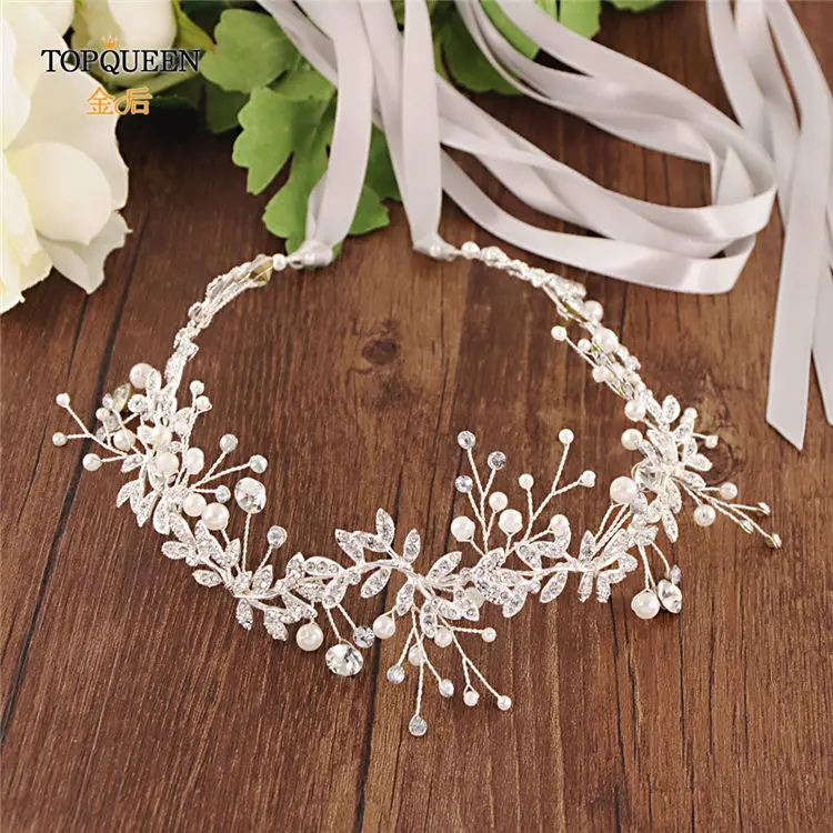 Gray ribbon TOPQUEEN, SH233-S, серебристые, бриллиантовые, Свадебные ремни, кристалл, свадебный пояс, стразы, ремни для формального платья, сплав, листья, свадебный пояс - Цвет: Gray ribbon