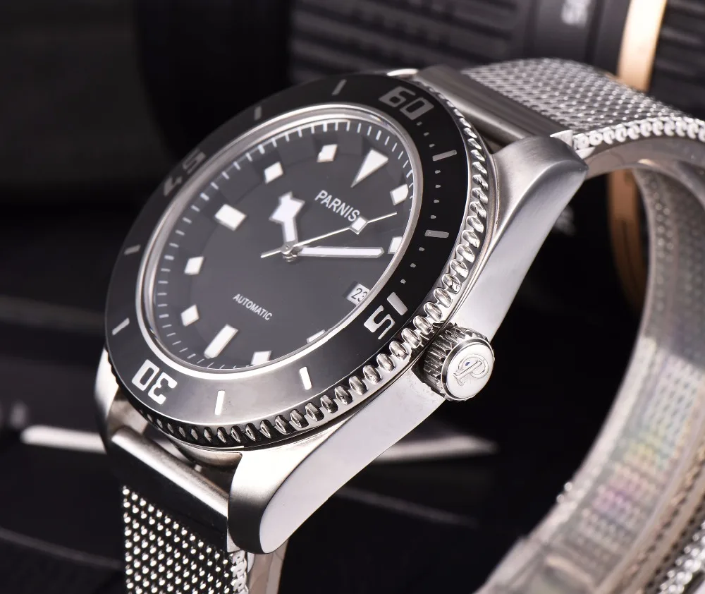 Часы наручные Parnis автоматические водонепроницаемые 45 мм 100 м|watch style|watch ceramicwatch