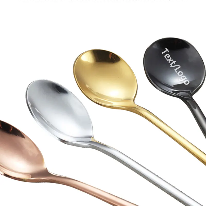

Quail Useful Long Handle Stainless Steel Spoons for Tea Coffee Ice Cream Kitchen Tableware Tool Personalized Your Text/Logo Free
