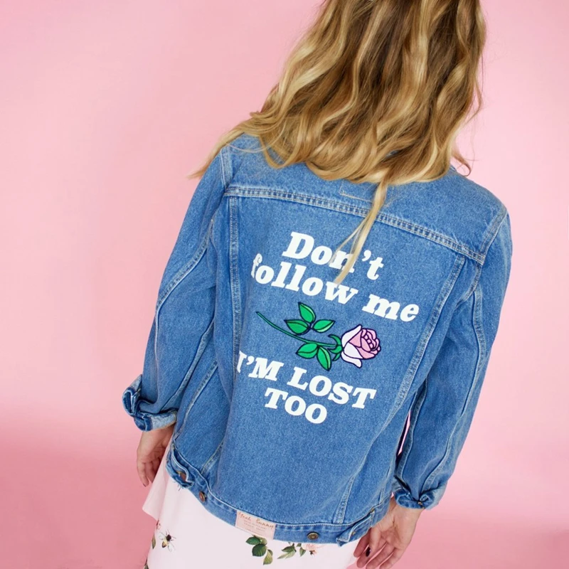 Женская джинсовая куртка с длинным рукавом свободного покроя|Женские куртки| |