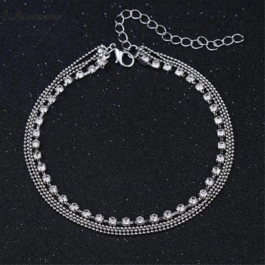 Meetcute 2 шт./лот новые модные ювелирные браслеты кристалл браслет Cheville босиком
