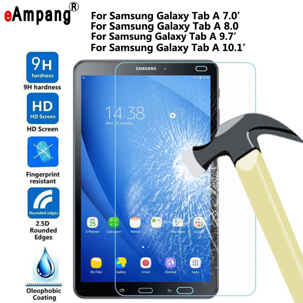 Закаленное стекло для Samsung Galaxy TabA Tab A 7 0 T280 T285 8 T350 T355 9 T580 P580 10 1 T550 T555 протектор