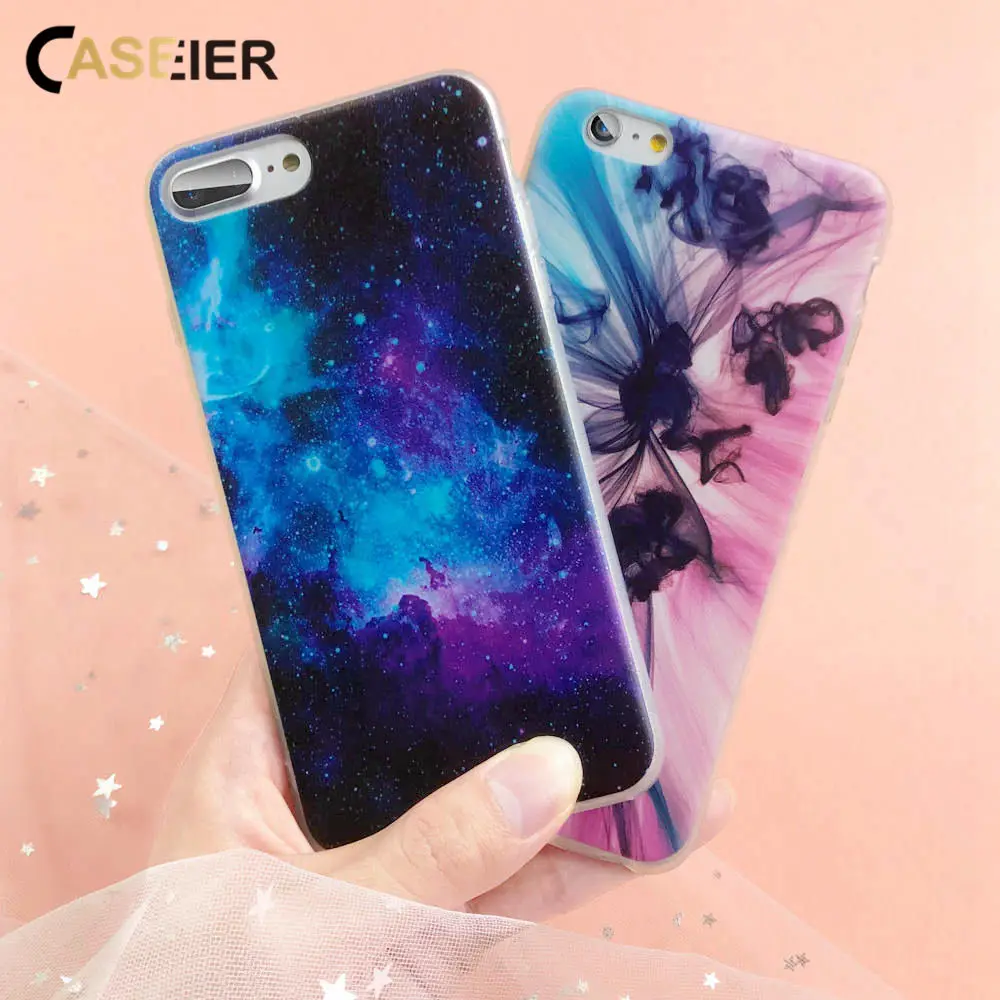 CASEIER чехол для телефона iPhone 7 8 Plus роскошные мраморные камни силиконовые чехлы X 5 5S