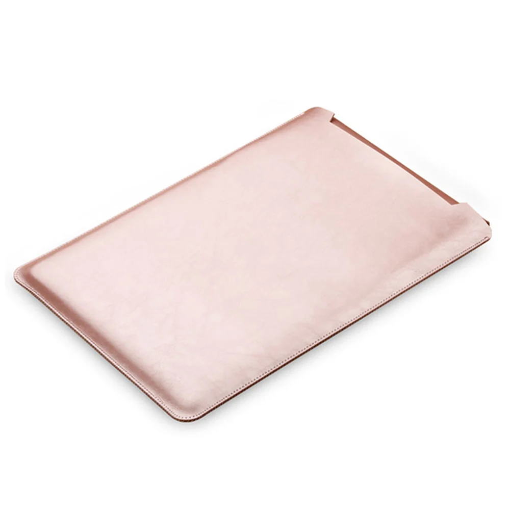 Rose Gold Ноутбук рукав сумка, кожаный чехол для Macbook Air Pro retina 11 13 15 дюймов тетрадь сумка Dell lenovo ASUS Xiaomi hp - Цвет: Rose Gold