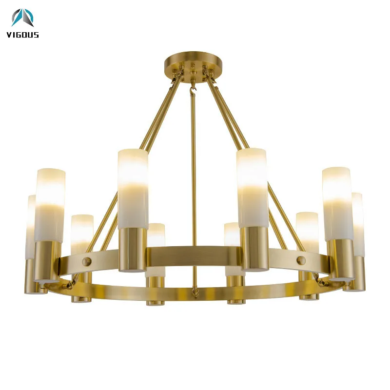 Американская Ретро круглая медная светодиодная люстра RH Lustre Luminarias акриловые