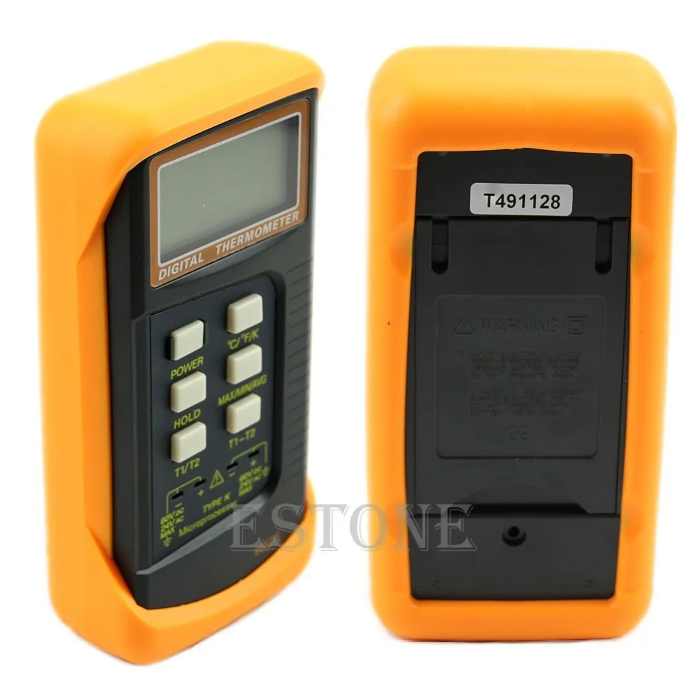 Двухканальный 2 K Type Цифровой Термометр термопары Датчик 1300c 2372f|thermocouple sensor|digital