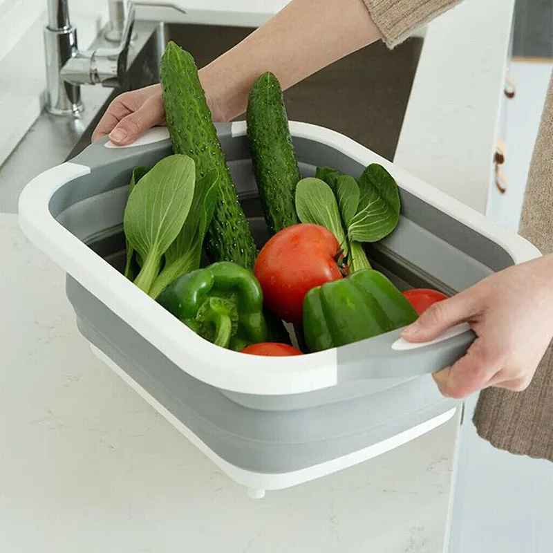 

4 in 1 Multi-Board Dayvion No More Tools Drain Basket Foldable for Kitchen Fruit Vegetables Lavandino pieghevole H99F