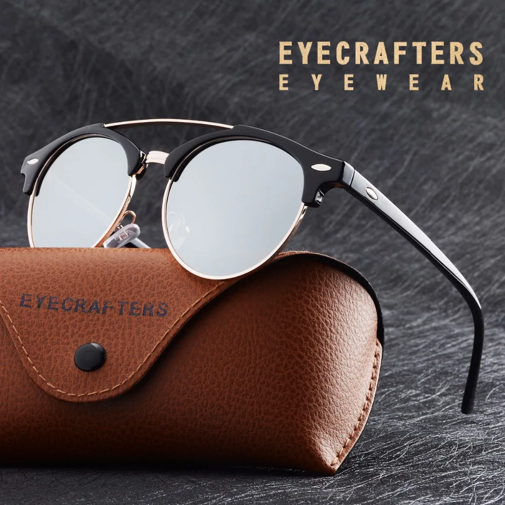 2020 женские и мужские Модные Винтажные поляризационные двойные мостики брендовые