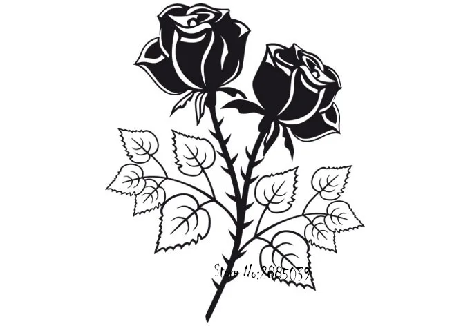 The elegant rose Wall Sticker Flower Bedroom Decoration Girl Nurery Decal Different Colors Wallpaper Art Living Room LA191 | Дом и сад