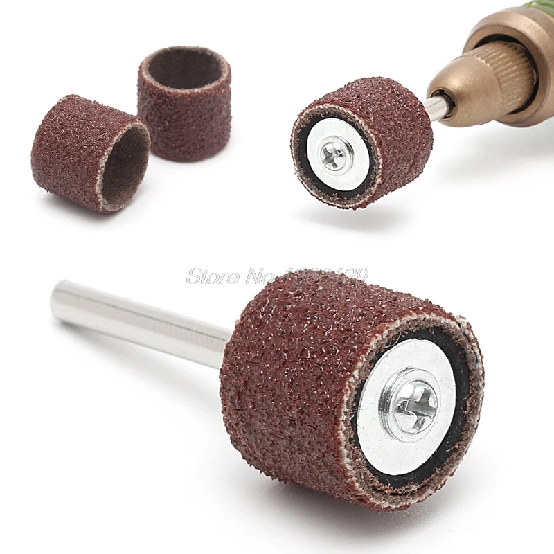 

10 Pcs 12.5mm Grit 120# ,80#Sanding Bands +3.17mm Mandrel Rotary Tool Nail Drill Bit Oct23 Wholesale&DropShip