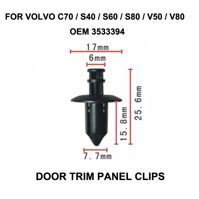 X10 шт для Volvo C70 / S40 S60 S80 V50 V80 OEM 07-14 XC90 передний бампер решетка-опорный зажим 3533394 |