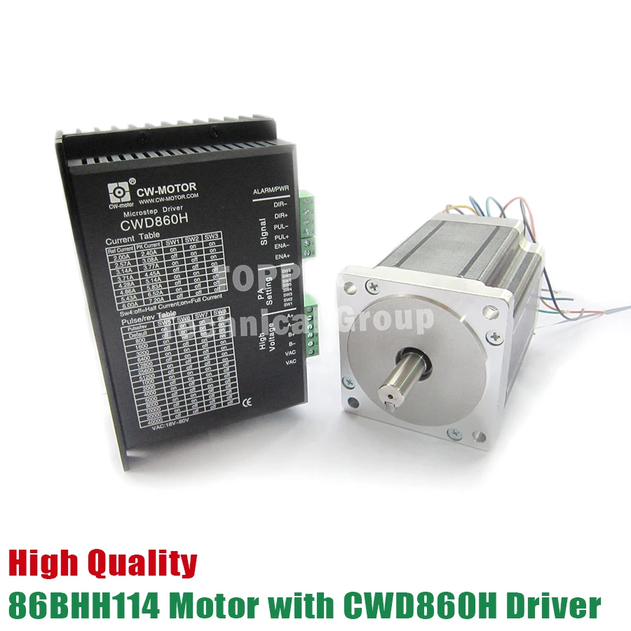 86BHH114 500A32E шаговый двигатель 86 NEMA34 с драйвером CWD860H CNC лазерный измельчитель пены