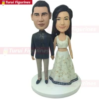 indian groom bride indian personalized wedding cake topper indian bobble head indian clay figurine indian bride indian wedding c