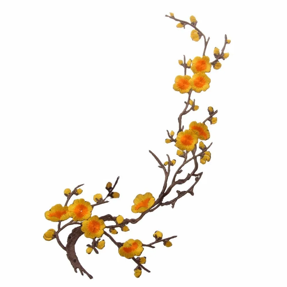 Патчи с цветами сливы 2 шт. для одежды свадебного украшения утюга платья или шитья