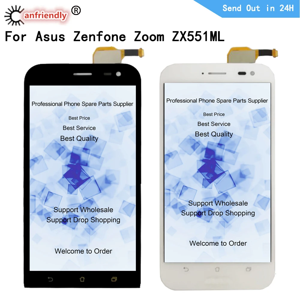 Для Asus Zenfone Zoom ZX551ML ЖК дисплей + сенсорный экран замена дигитайзера с рамкой в
