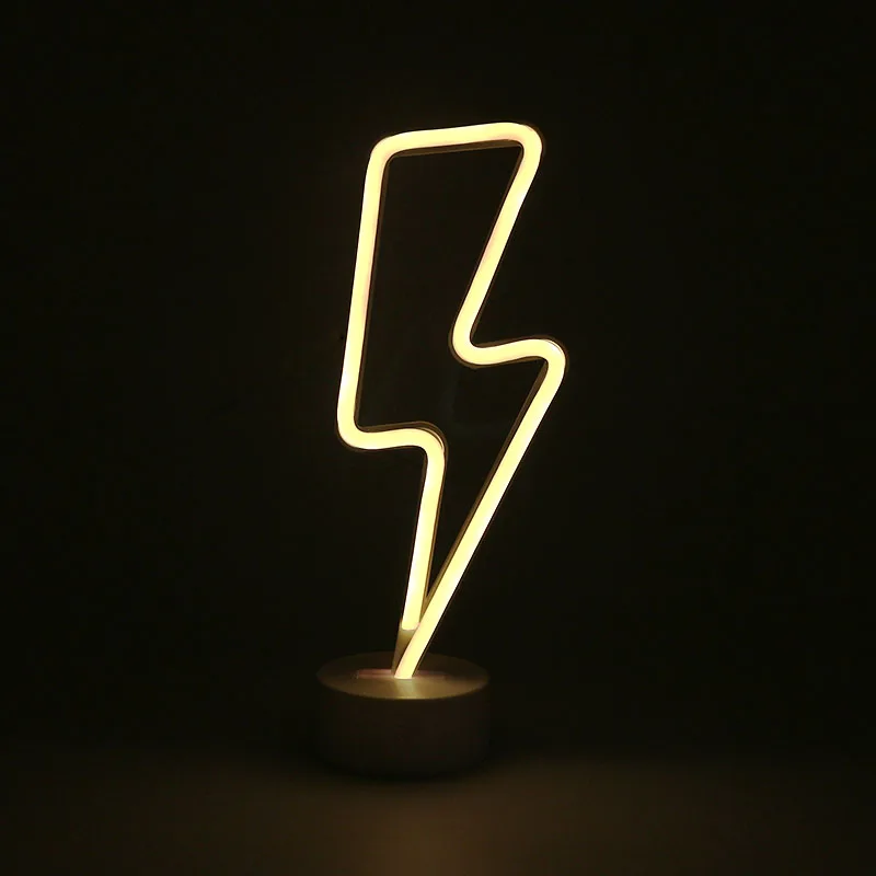 Праздничное освещение неоновое любящее сердце Фламинго кактус Луна облако