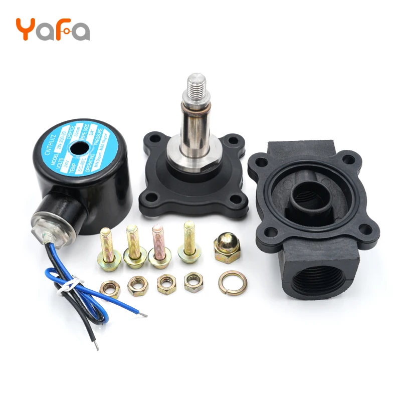 AC 110V 220V DC 12V 24V 36V DN08/10/15/20/25/32/40/50 пластиковый электромагнитный клапан, водяной клапан нормально закрытый коррозионно-стойкие