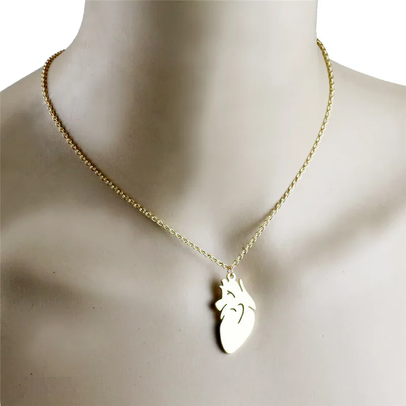 Abstract Heart Pendant Necklace Stainless Steel Organ Chokers Trendy Women Dainty Jewelry Mother's Day Gifts | Украшения и