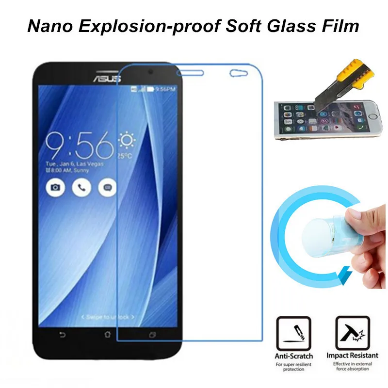 Ultra clear нано взрывозащищенные мягкий стекло экран протектор пленка для asus ze551ml