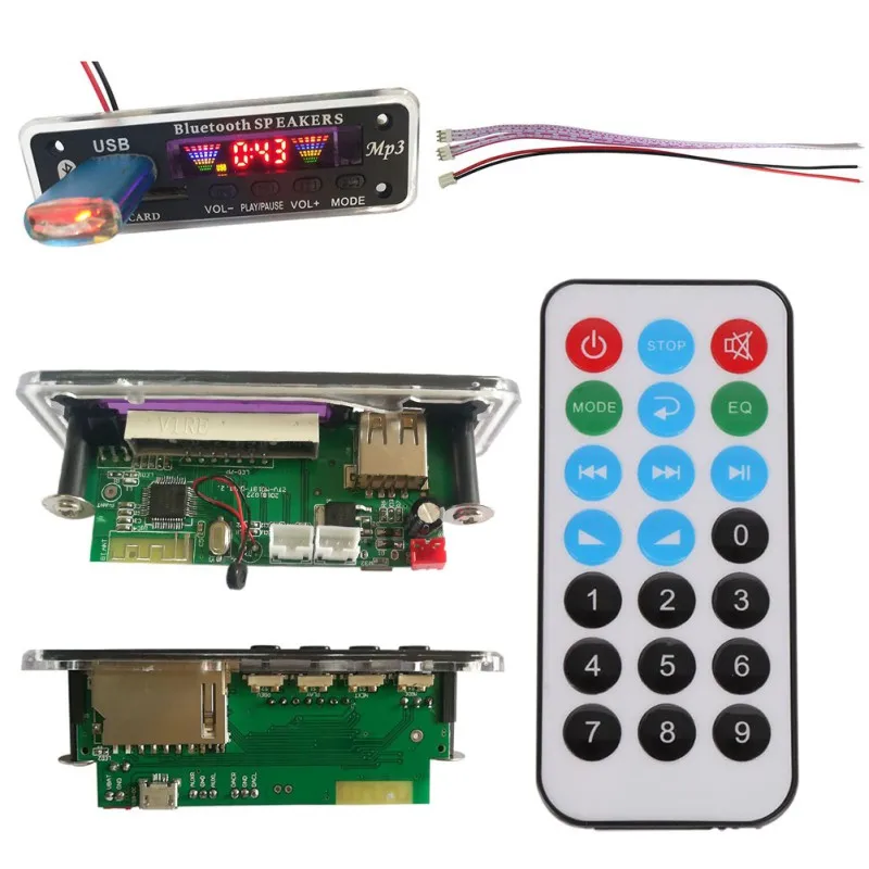 Bluetooth 5.0 MP3 WMA Decoder Board Audio Wireless Lossless APE Module USB TF FM Radio Support Power-off Memory Playback | Электроника