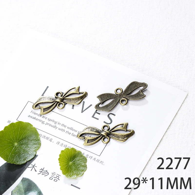 

29*11mm 15pcs Bowknot Alloy Pendant For Diy Jewelry Making 2 Colors Antique Silver Antique Bronze No.2277
