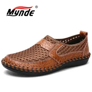 Мужская дышащая сетчатая обувь без шнуровки, большие размеры 38-48