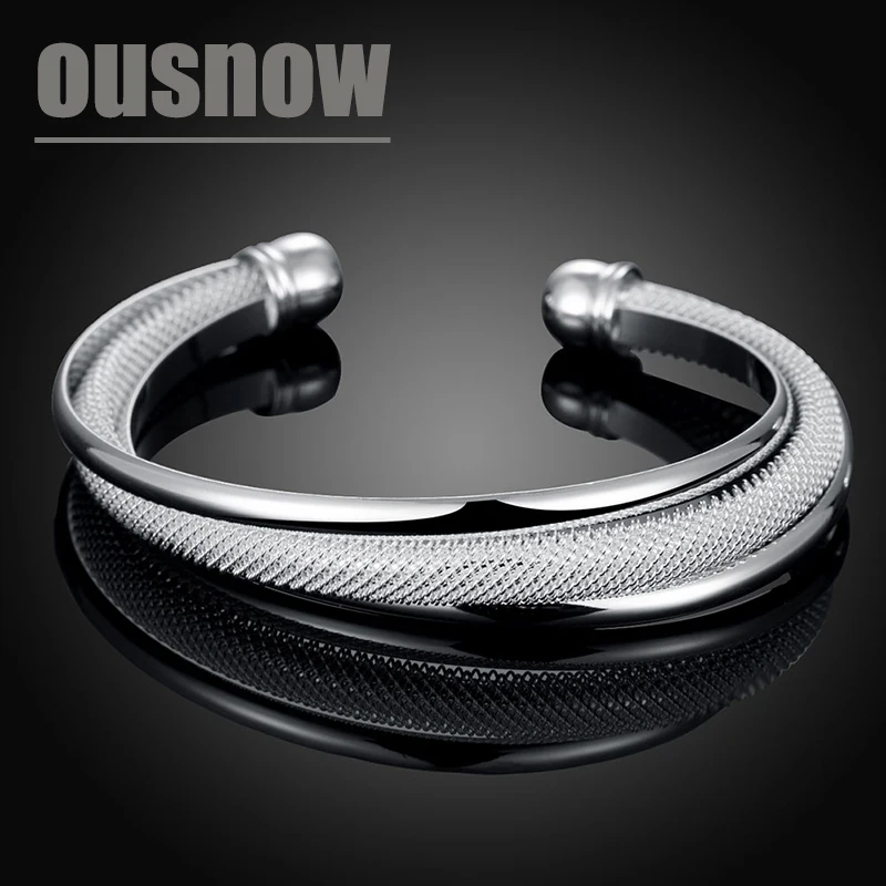 Оптовая продажа модный браслет с геометрическим узором серебро 925 пробы