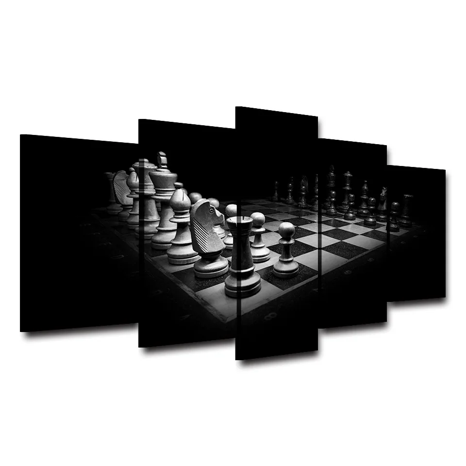 

Modern Painting On Canvas Framework 5 Panel Chess Modular Picture Wall Artwork Home Decoration Posters Living Room HD Printed