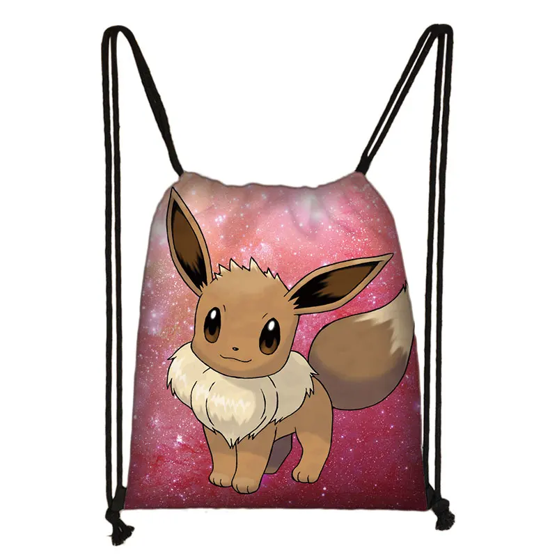 010 Покемон хаунтер Eevee Bulbasaur 3D мультфильм рюкзак мешок с кулиской Повседневная обувь для мальчиков и девочек рюкзак на шнурке сумки - Цвет: 010