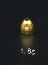 Smooth 1.8g 10 шт. резьба медный шар кулон рыболовные крючки металлические приманки из свинца голова грузила глубокая вода пуля Вес рыболовные принадлежности PESCA - Цвет: Smooth 1.8g