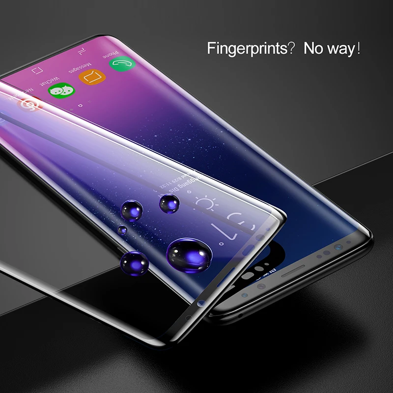 

Oppselve 0.3MM Screen Protector Tempered Glass For Samsung Galaxy S9 S9 Plus 3D Curved Full Cover Protective Toughened Glass