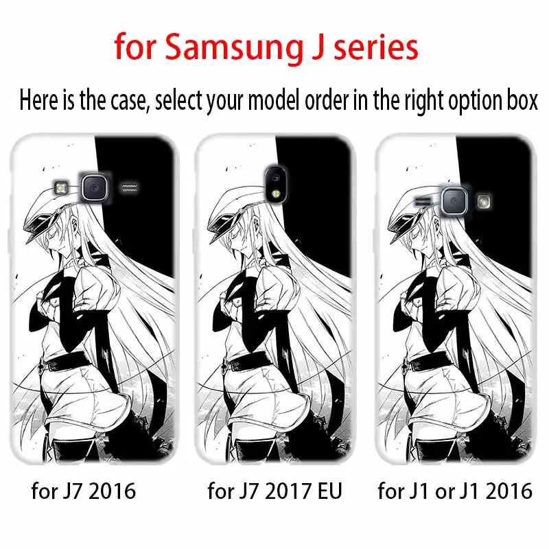 esdeath art case Cover TPU Silicone Coque For Samsung Galaxy J6 J8 J3 J5 J7 J4 J2 J1 Plus 2018 2016 2017 EU Prime Ace | Мобильные