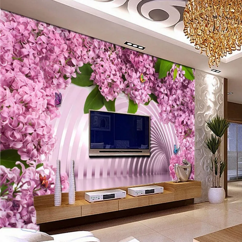 Пользовательские 3d росписи 3D пространства Расширенный розовый Леди бабочка