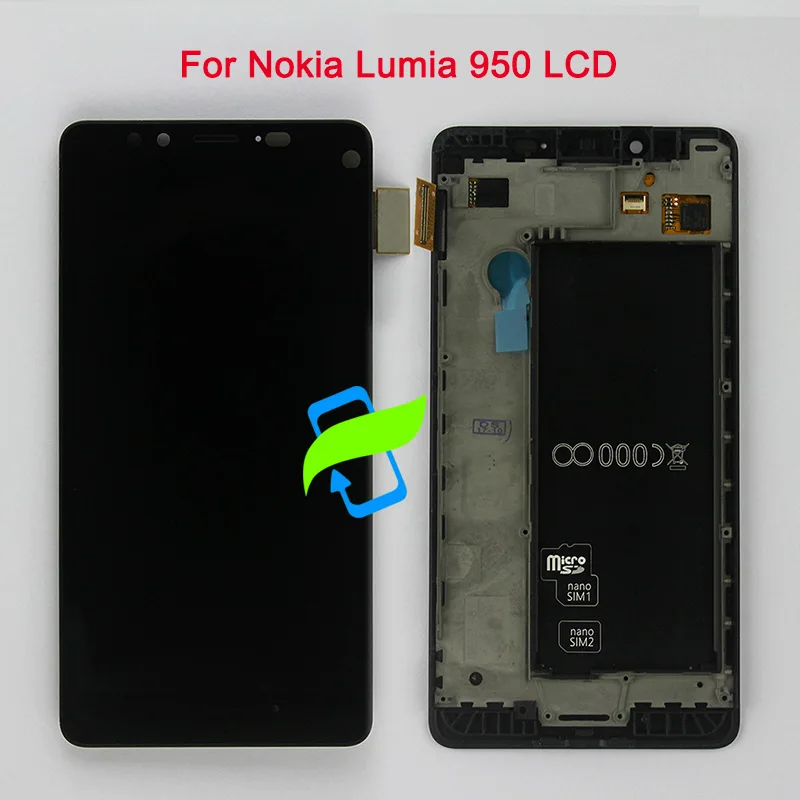5 2 &quotоригинальный AMOLED дисплей для Nokia Lumia 950 ЖК с сенсорным экраном дигитайзер