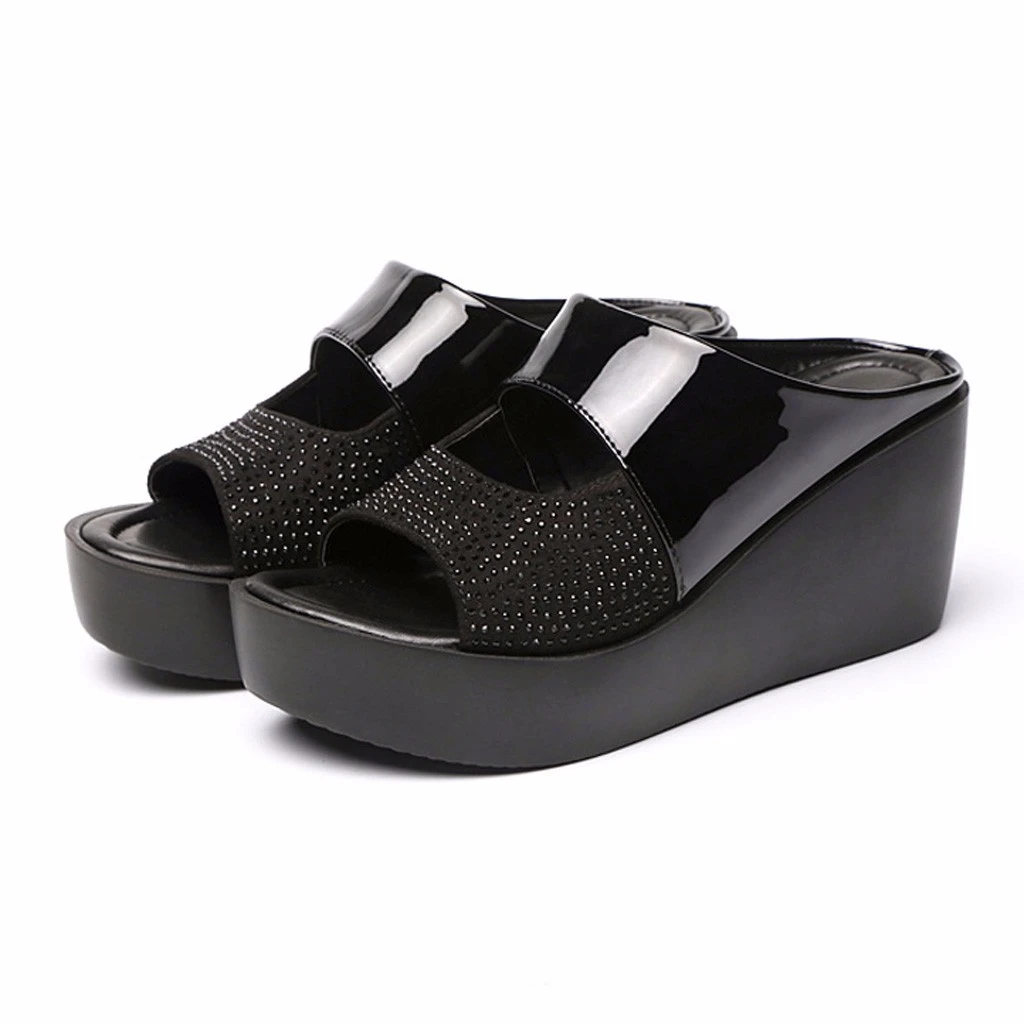 2019 Arrival Women's Sandals Women Summer Fashion Leisure Fish Mouth Thick Bottom Slippers Wedges Shoes Dropship | Обувь