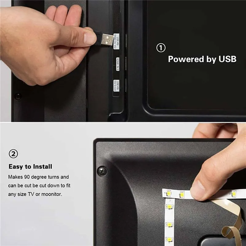 USB DC 5V Светодиодная лента 50 см 1 м 2 3 SMD 5050 кабель силовая Гибкая полоса световая