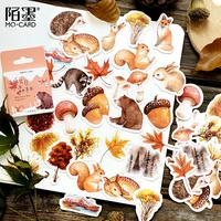 46 pcspack autumn forest party adhesive diy stickers decorative album diary stick label decor stationery stickers