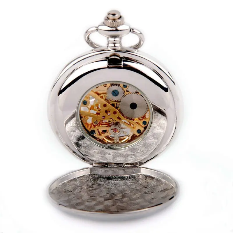 Античный Винтажный стиль Серебряный тон двойной Охотник мужские ручные