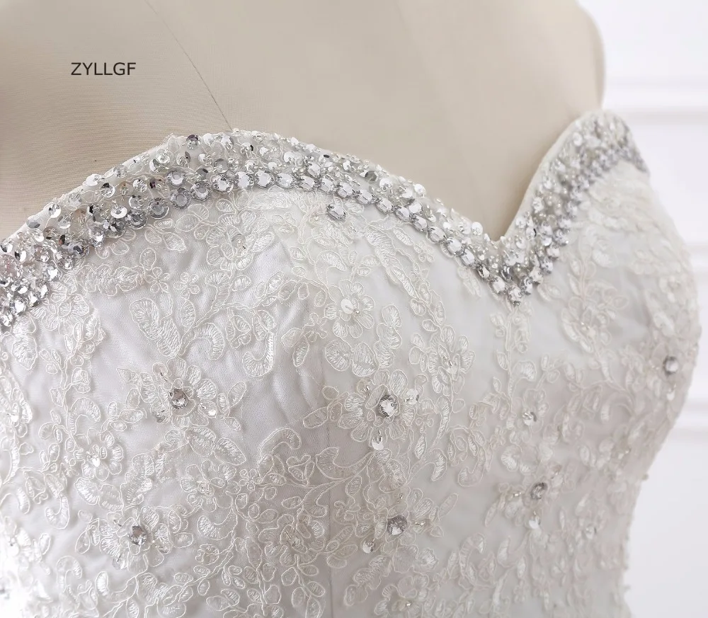 ZYLLGF Свадебное Платье Плюс Размер Возлюбленной Кружева Аппликации Одеяние Де Mariage