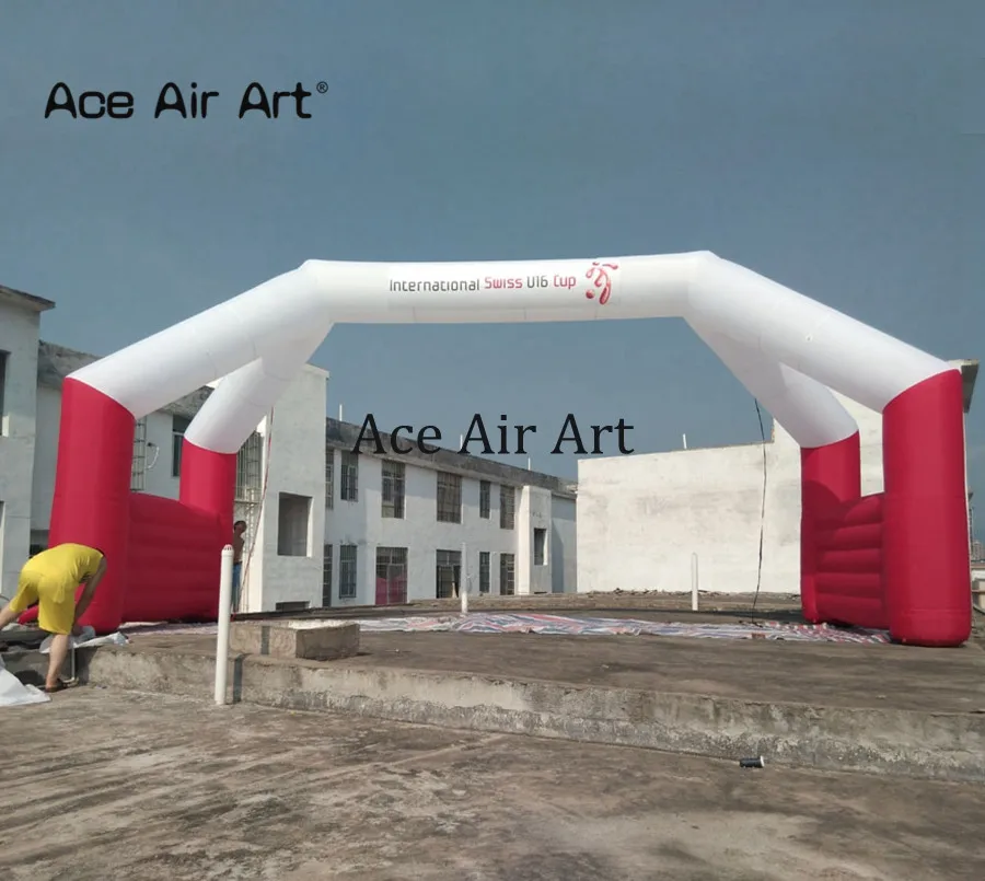 

Free Standing Giant White Red Goal Inflatable Start Finish Line Entrance Arch Archway Gate for Opening Ceremony by Ace Air Art