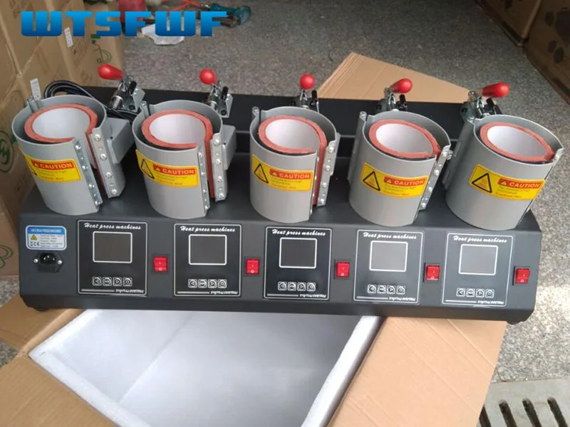 Wtsfwf Портативный цифровой 5in1 термокомпрессор для печатания на чашке Пресс