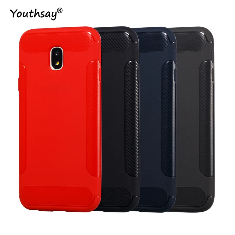 For Cover Samsung Galaxy J3 Case 2017 Anti-Knock Matte Soft Carbon fiber TPU Protective Shell Phone J330 |