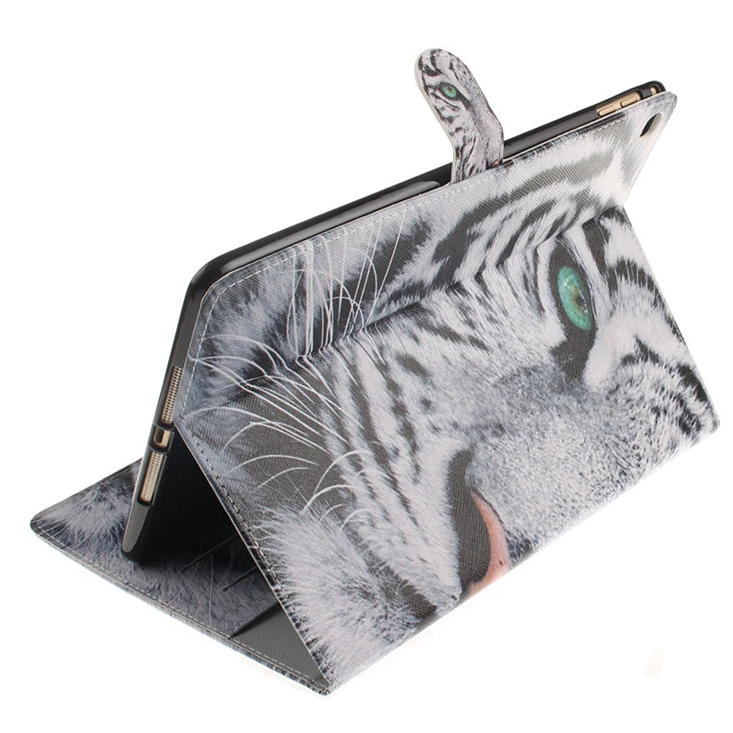 Силиконовый чехол из искусственной кожи с Рисунком Тигра и совы для iPad Air 2 Apple 6