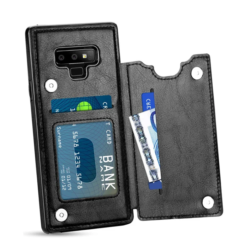 Кожаный флип-кейс S10 Plus для Samsung S8 S7 S9 чехлы с отделением карт чехол-кошелек iPhone 7 6 6S