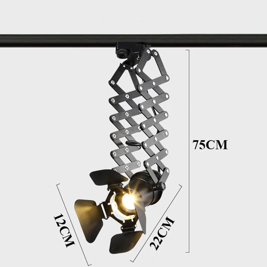 30W Stretch Type Thrisdar 30 Вт промышленный Лофт винтажный светодиодный светильник четырехлистный растягивающийся рельсовый трек Точечный светильник для магазинов одежды COB Светодиодный точечный светильник s - Испускаемый цвет: 30W Stretch Type