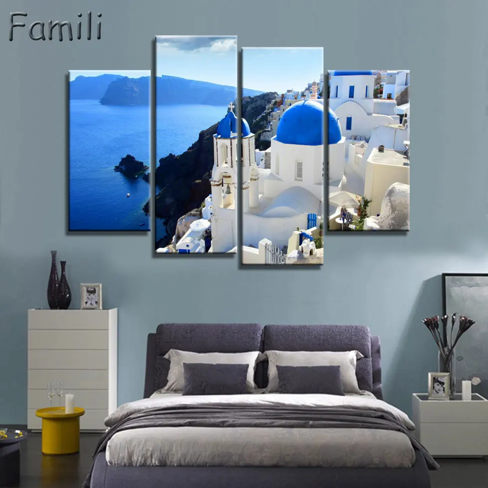 4 панели современная живопись домашнее декоративное искусство картина Греция