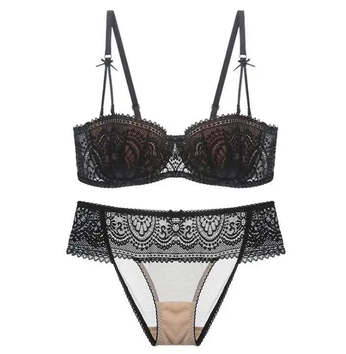 Женский кружевной бюстгальтер BAICLOTHING 1/2 чашки с цветочной вышивкой на косточках
